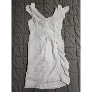 Isabel Etoile Marant Women's White Linen Ruffle Dress Size 38 US 6